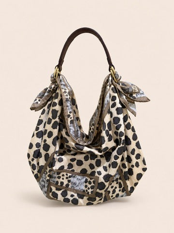 Le Noué — Vintage Fendi Silk Midi, Leopard FF Logo