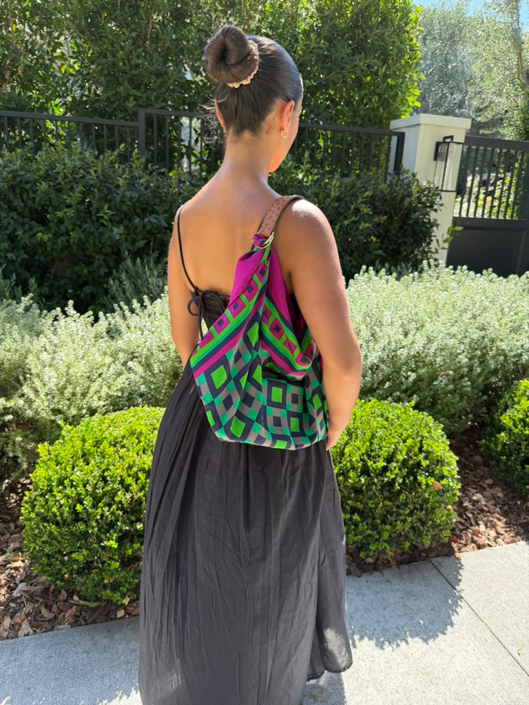 Le Noué — Vintage Yves Saint Laurent Silk Carré, Checkerboard
