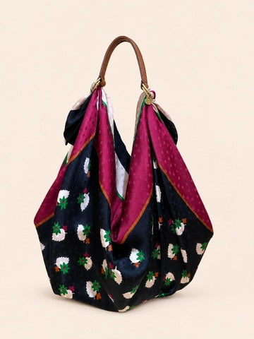 Le Noué — Vintage Yves Saint Laurent Silk Carré, Floral Motif