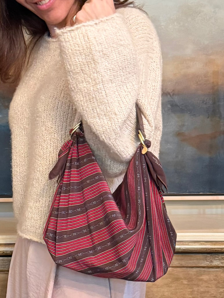 Le Noué — Vintage Celine Silk Petite, Diagonal Stripe