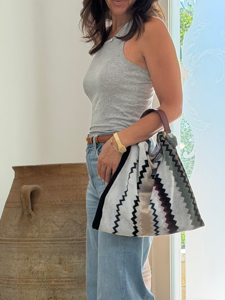 Le Noué — Missoni Terry, Curt Chevron (Burgundy Lambskin)