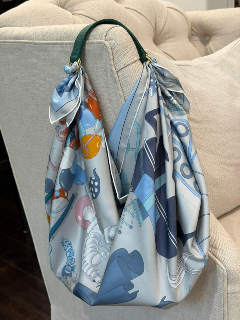 Le Noué — Silk Carré, Powder Blue Fantasy