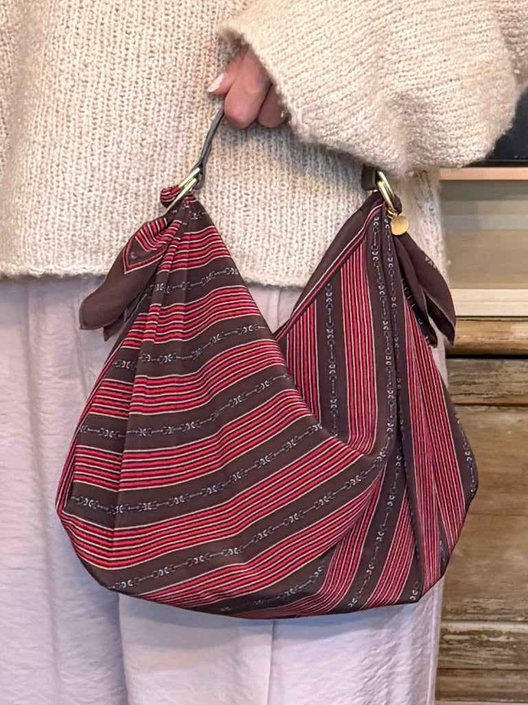 Le Noué — Vintage Celine Silk Petite, Diagonal Stripe