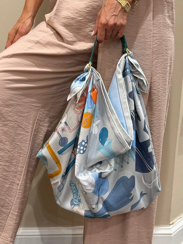 Le Noué — Silk Carré, Powder Blue Fantasy