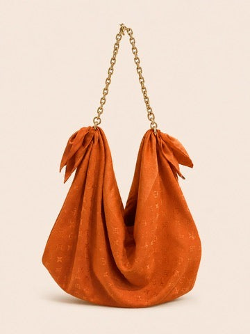 Le Noué — Vintage Louis Vuitton Silk Carré, Tonal Orange Monogram