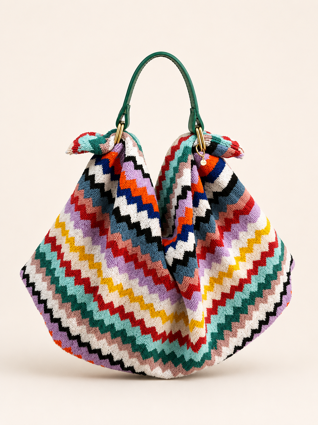Le Noué — Missoni Terry, Riverbero Chevron, Teal Lambskin