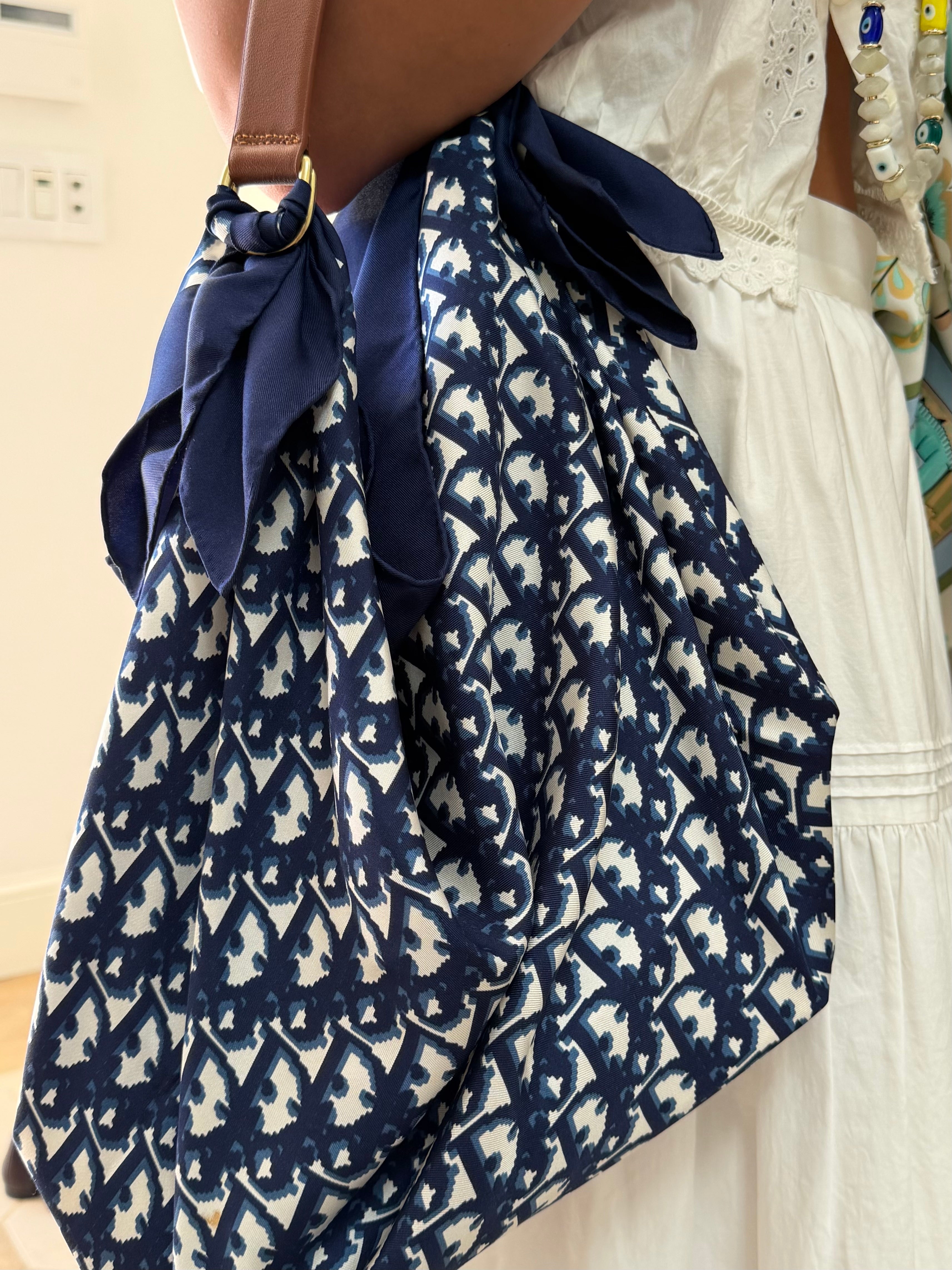Le Noué — Vintage Christian Dior Silk Midi, Oblique Monogram