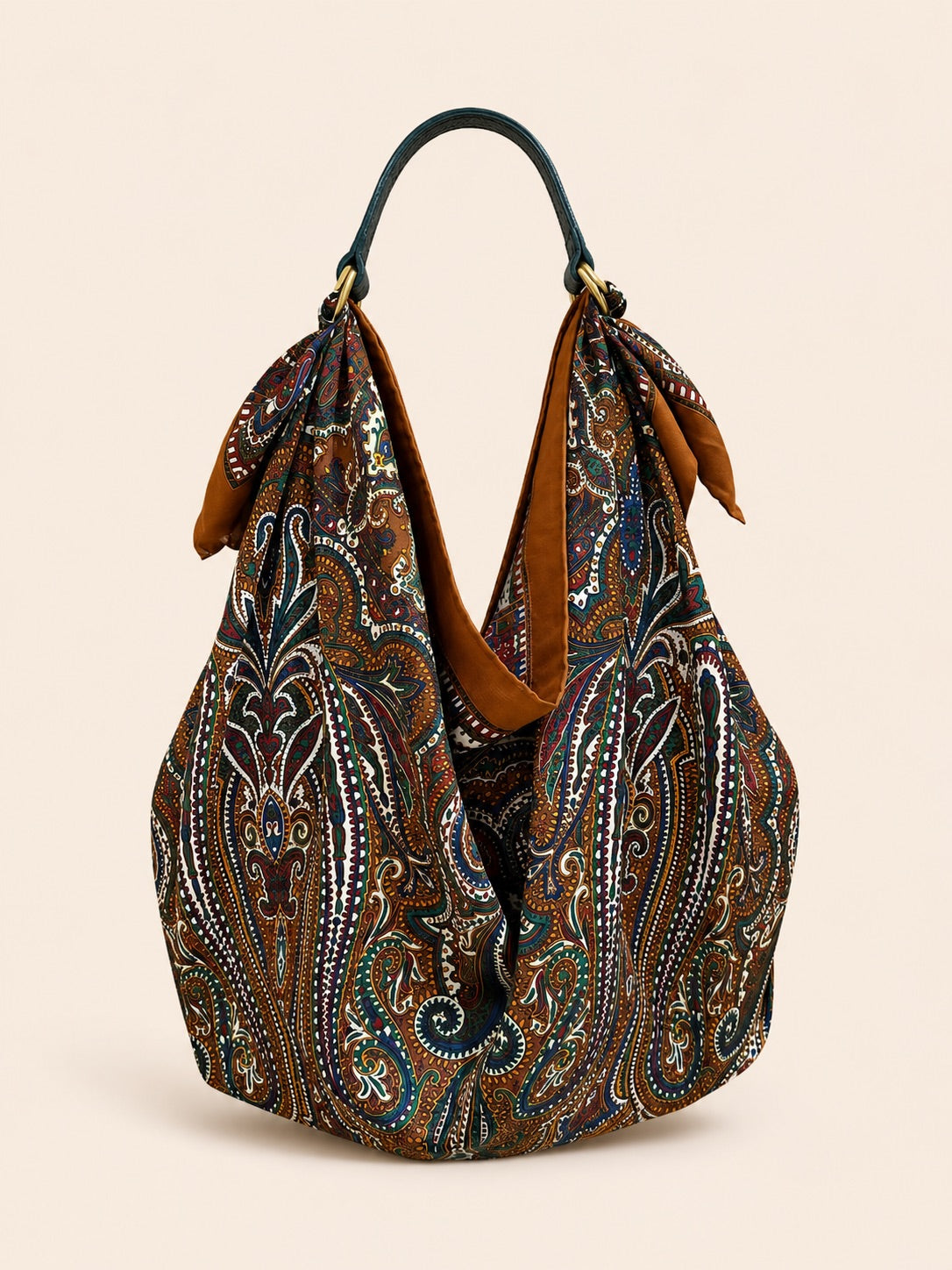 Le Noué — Vintage Yves Saint Laurent Silk Carré, Tobacco Paisley