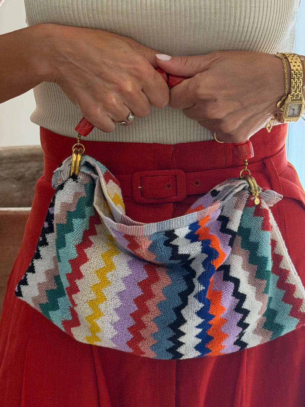 Le Noué — Missoni Terry, Riverbero Chevron, Coral