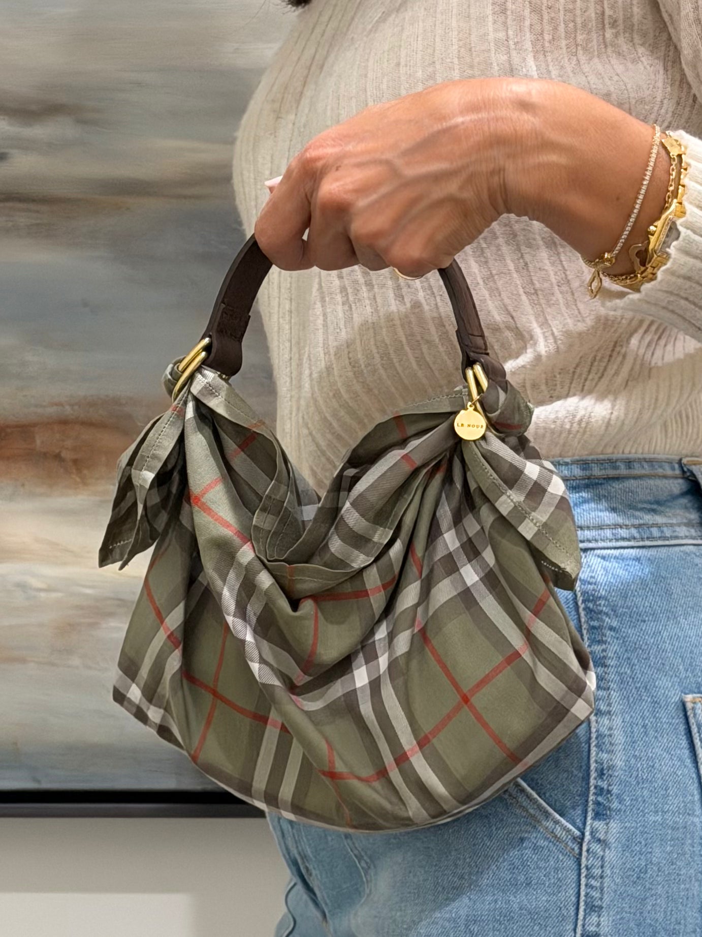 Le Noué — Vintage Burberry Silk Petite, Nova Check