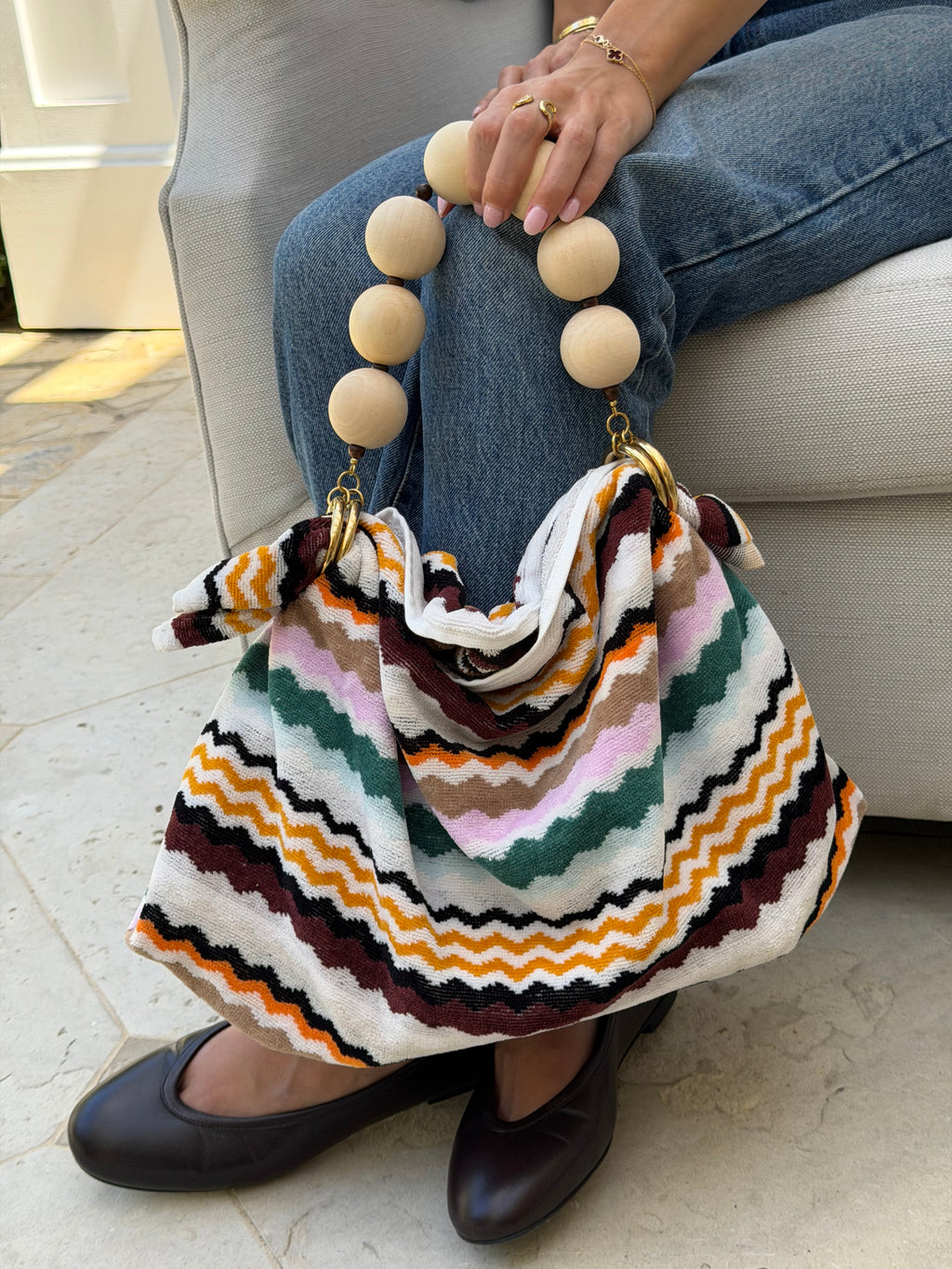 Le Noué — Missoni Terry, Zigzag Stripe (Whitewashed)