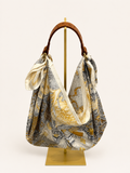 Le Noué — Silk Carré, Grey & Gold